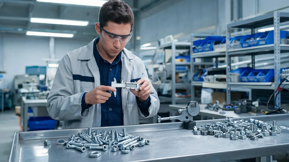 Quality inspection of fasteners with calipers and micrometers